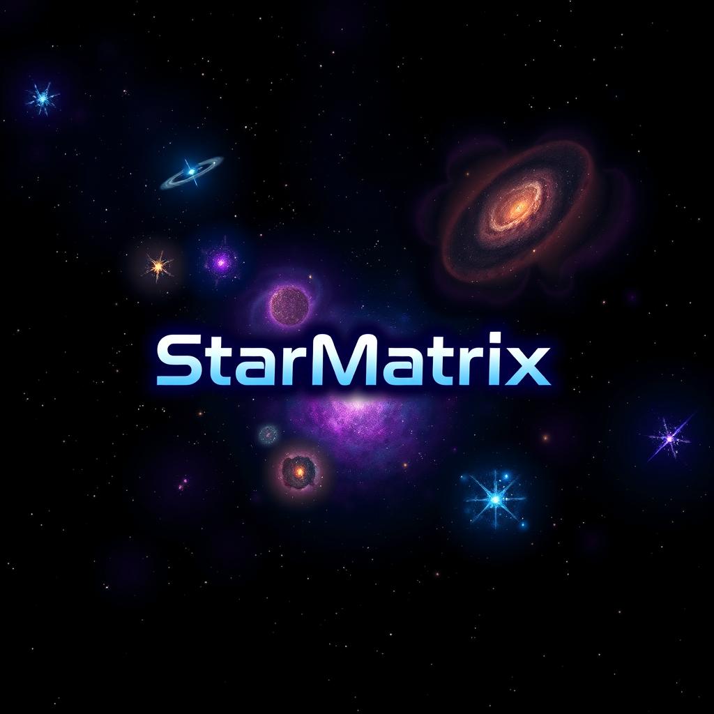 A modern and sleek logo featuring the words 'StarMatrix' in a bold and futuristic font