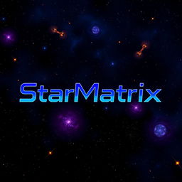 A modern and sleek logo featuring the words 'StarMatrix' in a bold and futuristic font