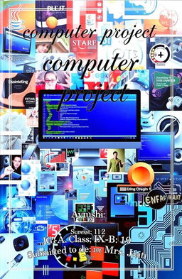 A cover page featuring the title "computer project" elegantly written in beautiful calligraphy at the top