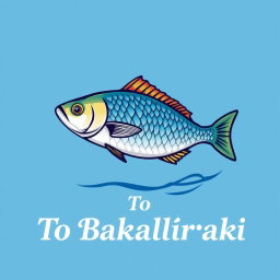 A logo design for a fish shop named 'To Bakaliaraki'