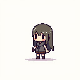 A small character in pixel art style, featuring minimal details and no visible face