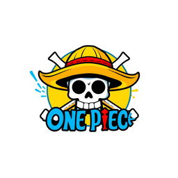 A creative logo design inspired by the popular anime and manga series 'One Piece'