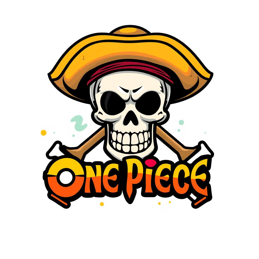 A creative logo design inspired by the popular anime and manga series 'One Piece'