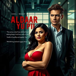 An intriguing cover design for a novel featuring Aldara Dwi Putri, a beautiful woman with curvy proportions
