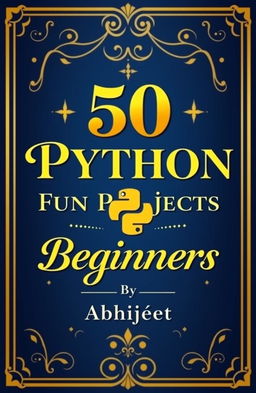 A book cover for '50 Python Fun Projects for Beginners' by Abhijeet