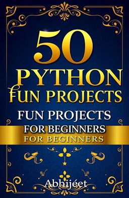 A book cover for '50 Python Fun Projects for Beginners' by Abhijeet