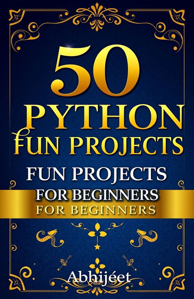 A book cover for '50 Python Fun Projects for Beginners' by Abhijeet