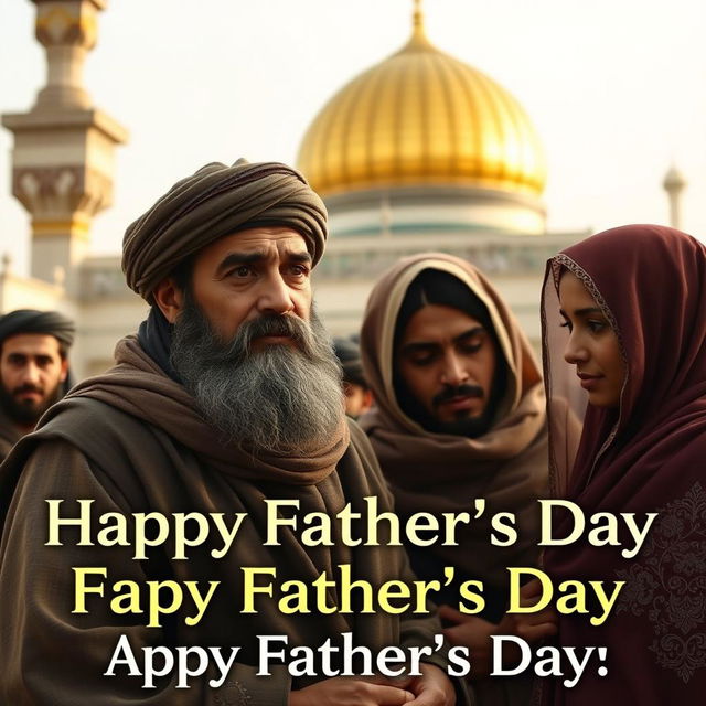 A video still depicting an emotionally charged scene from a dramatic representation of Imam Ali, known as the King of Najaf, celebrating the essence of fatherhood on Father's Day