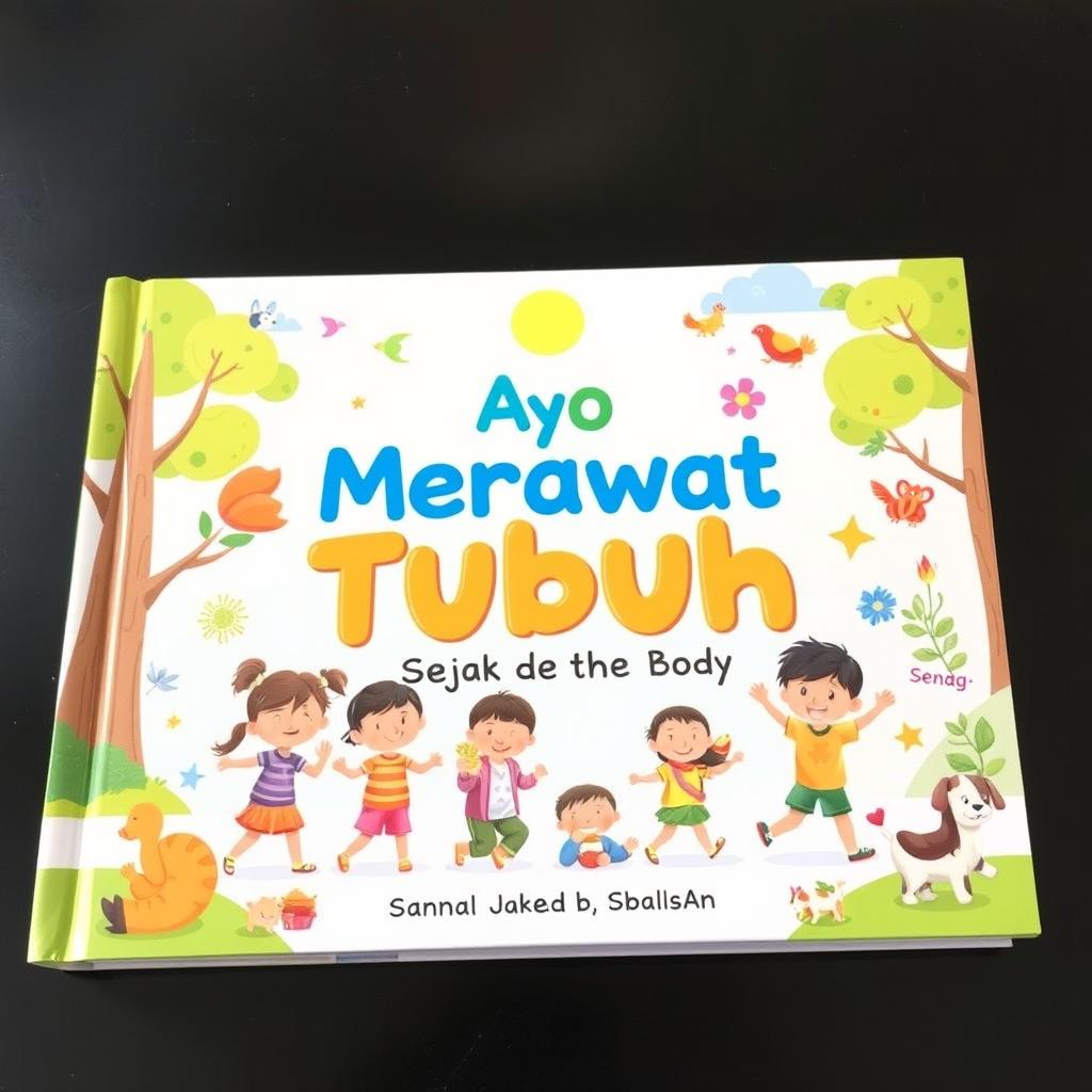 An illustrated book cover featuring a vibrant and engaging design that emphasizes the theme of caring for the body from a young age