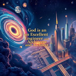 An artistic illustration depicting the theme 'God is an Excellent Engineer and Architect