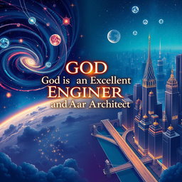 An artistic illustration depicting the theme 'God is an Excellent Engineer and Architect