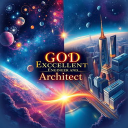 An artistic illustration portraying the theme 'God is an Excellent Engineer and Architect