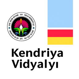 An artistic representation of the Kendriya Vidyalaya logo, featuring the distinct elements of the logo including the stylized emblem, the colors typically associated with it, and the text that reads 'Kendriya Vidyalaya' prominently displayed