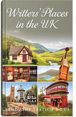 A travelogue book cover featuring iconic locations associated with famous British writers