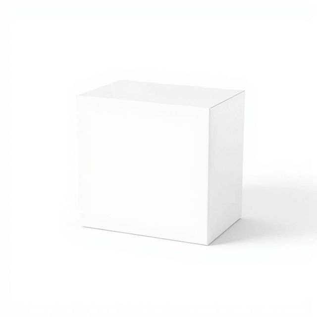 A blank mockup of a square-shaped packaging design, featuring a minimalist style