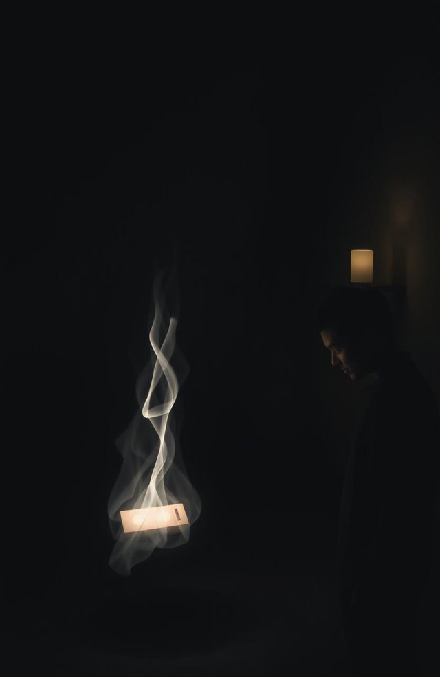 A minimalistic and eerie scene representing the concept of 'echoes of death'