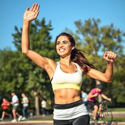 A young healthy adult engaged in exercising, showcasing a vibrant and energetic atmosphere