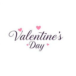 A beautiful typography design featuring the text 'Valentine's Day' in elegant, flowing script font