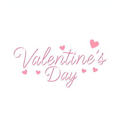 A beautiful typography design featuring the text 'Valentine's Day' in elegant, flowing script font