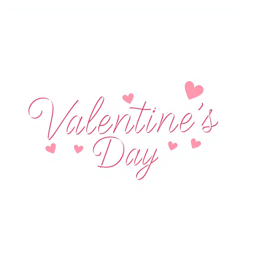 A beautiful typography design featuring the text 'Valentine's Day' in elegant, flowing script font