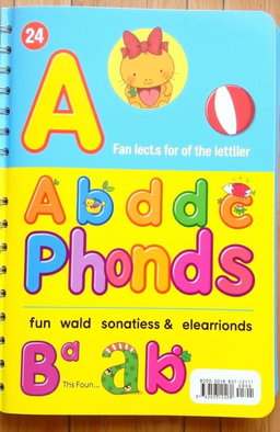 A colorful and engaging phonics book designed for junior learners, featuring vibrant illustrations and playful characters