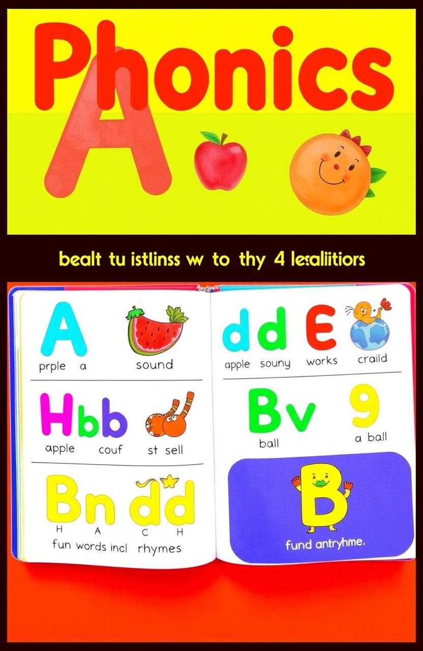 A colorful and engaging phonics book designed for junior learners, featuring vibrant illustrations and playful characters
