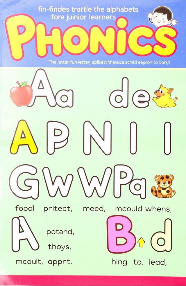 A colorful and engaging phonics book designed for junior learners, featuring vibrant illustrations and playful characters