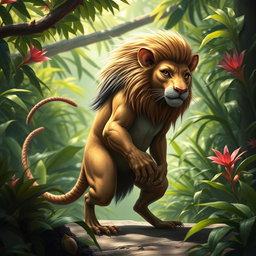 A lion-rat hybrid creature that combines the features of both animals