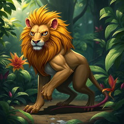 A lion-rat hybrid creature that combines the features of both animals