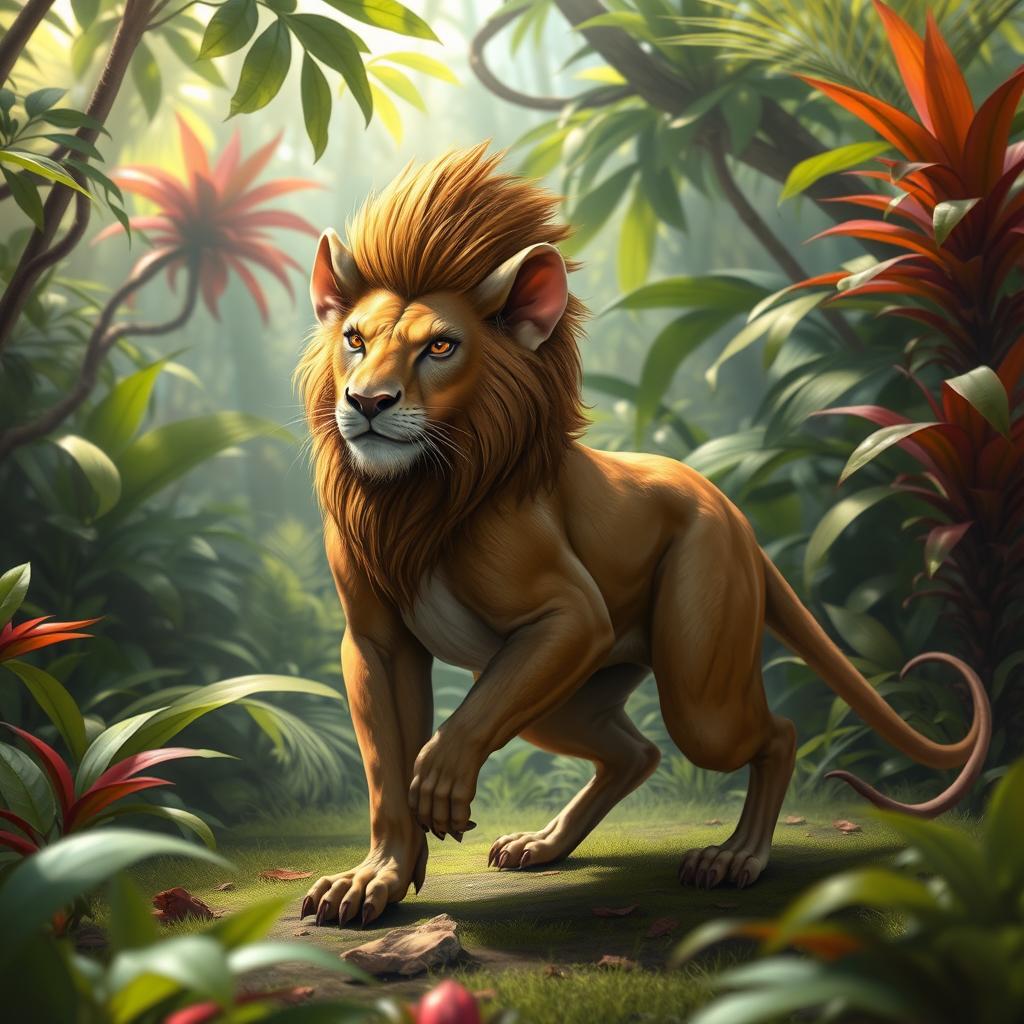 A lion-rat hybrid creature that combines the features of both animals