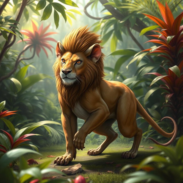 A lion-rat hybrid creature that combines the features of both animals