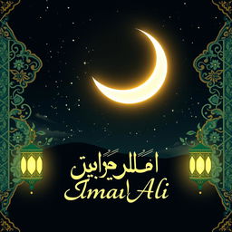 A beautiful and artistic representation celebrating the birth of Imam Ali