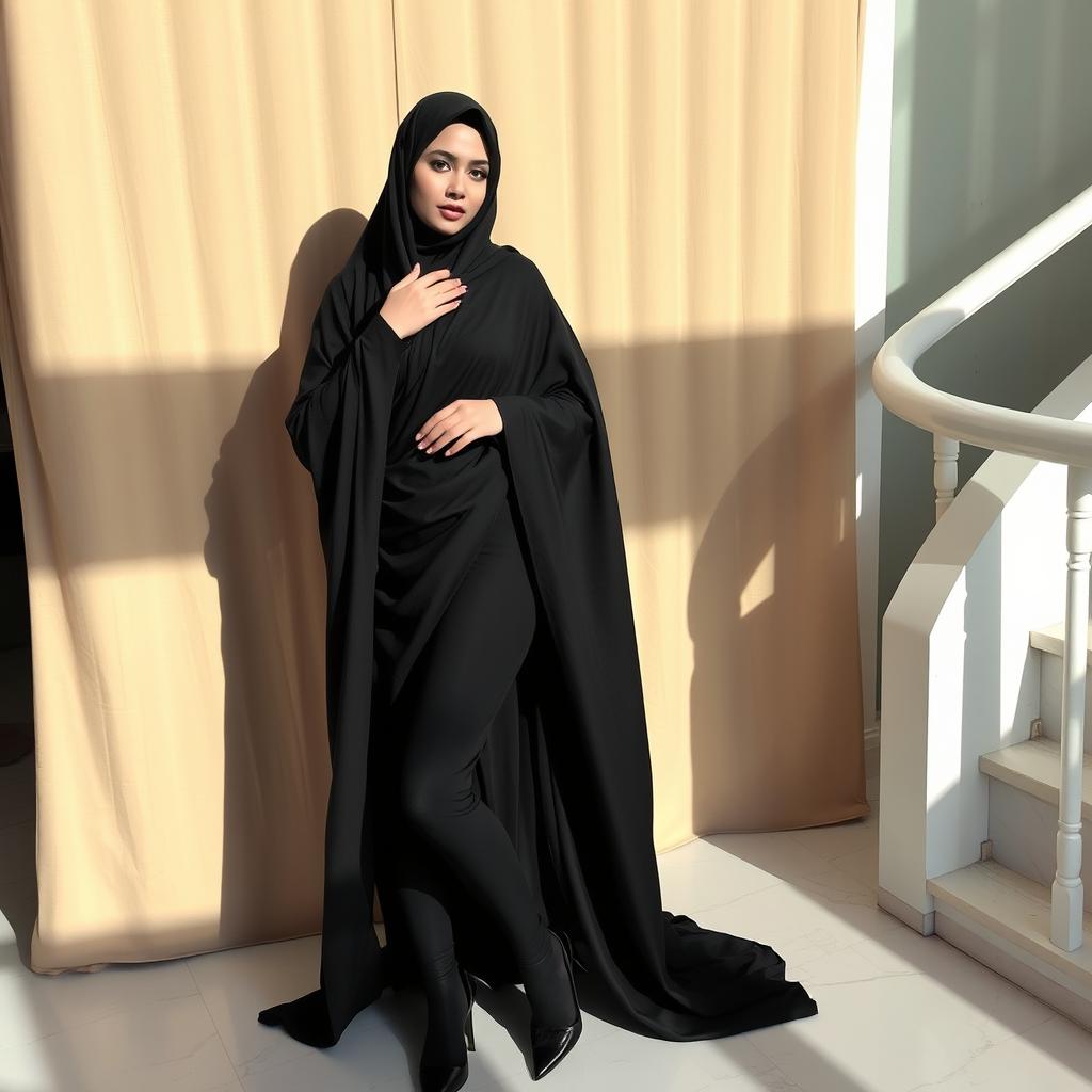 Grace in Tradition: The Elegant Black Chador