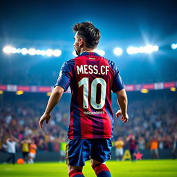 A young football player resembling Messi, wearing an Independence FC jersey featuring the name 'Mamad_CF' prominently displayed on the back