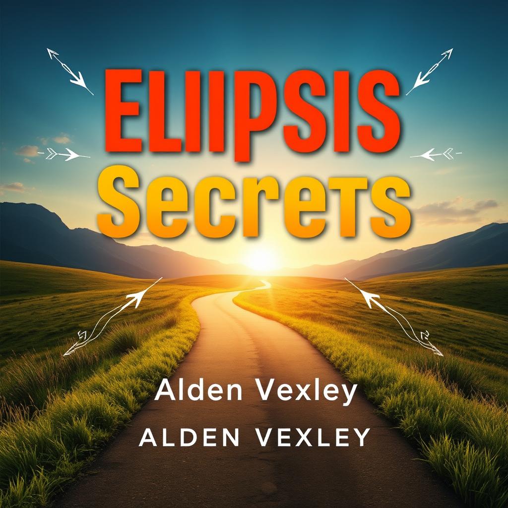 A flat book cover design featuring the title 'Elipsis Secrets' in bold, eye-catching large font at the center, using an intriguing color contrast that stands out against the background