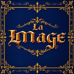 A stunning book cover design featuring a deep blue background adorned with intricate golden borders