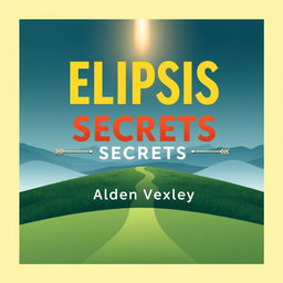 A flat book cover design titled 'Elipsis Secrets' featuring a realistic serene landscape as the background, showcasing a pathway that leads toward a bright horizon, symbolizing transformation