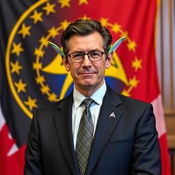 The Honourable Greg Fergus, Speaker of the House of Commons in Canada, is depicted with distinct Vulcan ears, showcasing a whimsical twist on his character