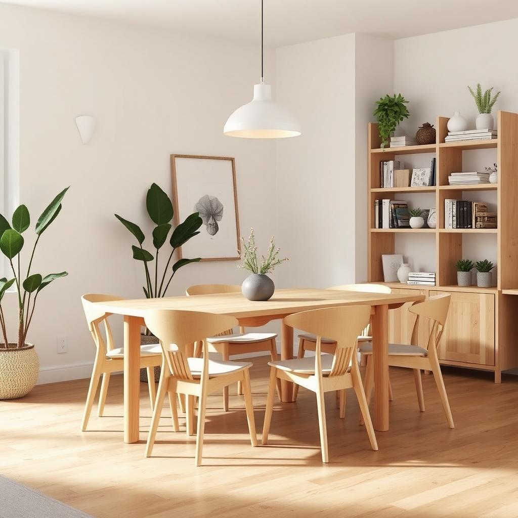 A cozy dining room design featuring IKEA-inspired furniture