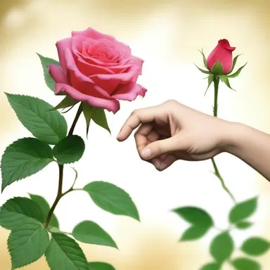 The aculeus of the rose pricked his finger as he carefully handed it to her.