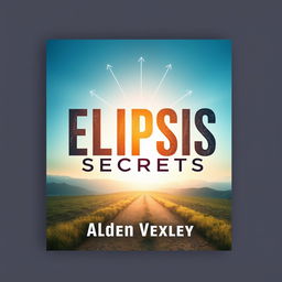 A flat book cover design titled 'Elipsis Secrets', featuring a serene landscape background with a path leading toward a bright horizon, symbolizing transformation