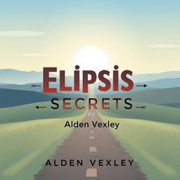 A flat graphic design for a book cover titled 'Elipsis Secrets' by Alden Vexley