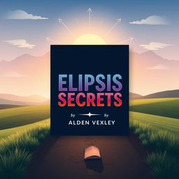 A flat graphic design for a book cover titled 'Elipsis Secrets' by Alden Vexley