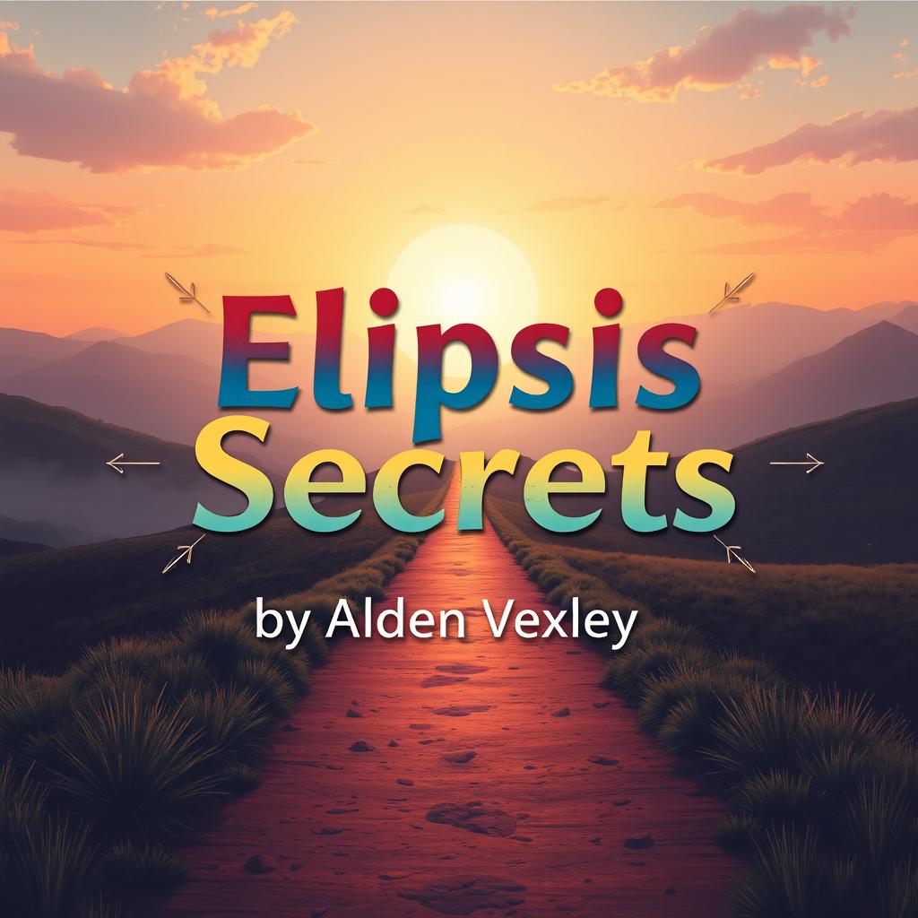 A flat graphic design for a book cover titled 'Elipsis Secrets' by Alden Vexley