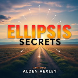 A flat book cover design titled 'Elipsis Secrets' in bold, eye-catching large font at the center, using an intriguing color contrast