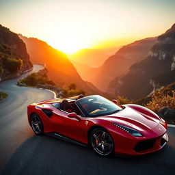 A stunning Ferrari F80 sports car, showcasing its sleek and aerodynamic design with sharp lines and a vibrant red color
