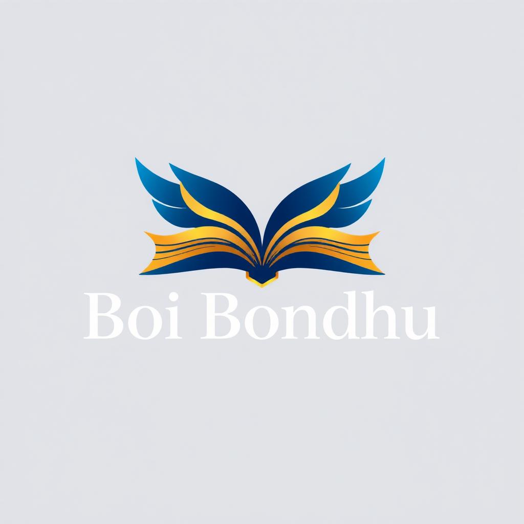 A creative and modern logo design for 'Boi Bondhu', a book-related concept