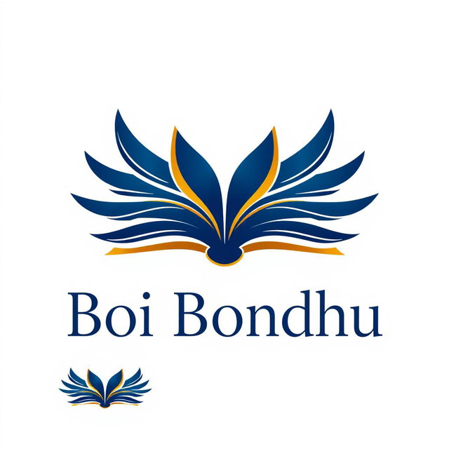 A creative and modern logo design for 'Boi Bondhu', a book-related concept