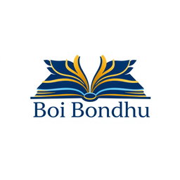 A creative and modern logo design for 'Boi Bondhu', a book-related concept