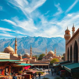 A stunning view of Iran, showcasing the vibrant and intricate designs of Persian architecture with ancient mosques and palaces